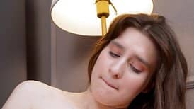 Solo beauty with a pale pussy is going to masturbate