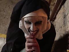 Conjuring fuck with sexy but yet demonic nun Silvia Rubi