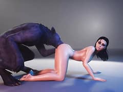 Hot 3D porn Animation: Slim Petite Brunette Hottie Gets Fucked And Impregnated By a Horny Werewolf