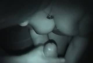 Cum on wifes tits in slow motion