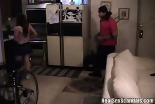 This babe catches her husband banging their maid and it is on tape