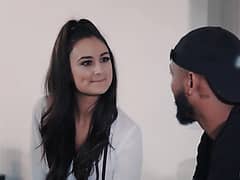 Latina seductress Eliza Ibarra invites black coed to study at her home